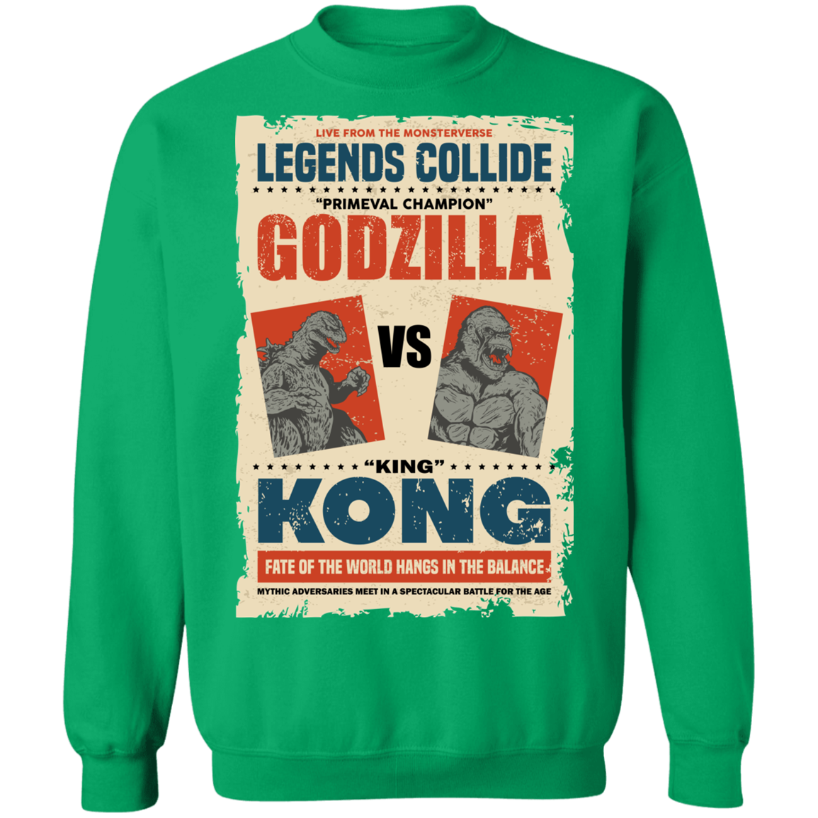 "GODZILLA VS KONG" Crewneck Pullover Sweatshirt  8 oz.