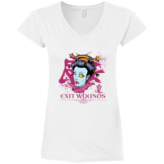 "EXIT WOUNDS" Ladies' Fitted Softstyle 4.5 oz V-Neck T-Shirt