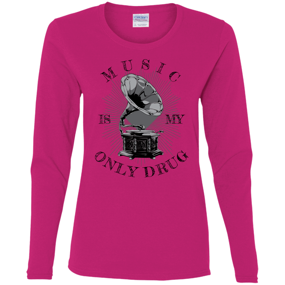 "MUSIC" Ladies' Cotton LS T-Shirt