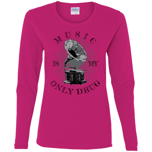 "MUSIC" Ladies' Cotton LS T-Shirt