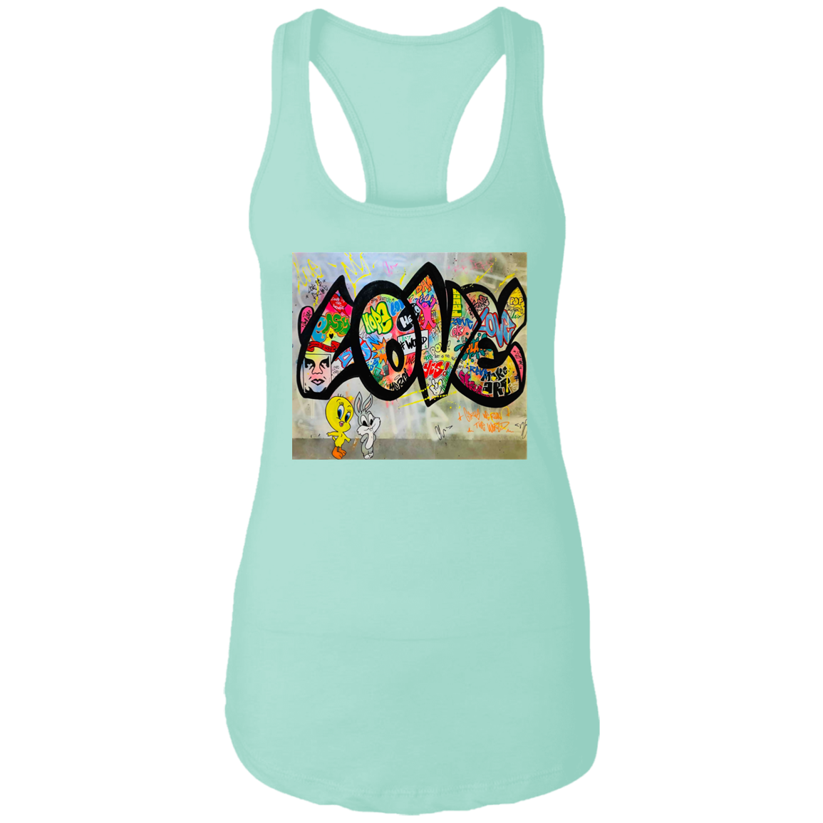 "LOVE" Ladies Ideal Racerback Tank