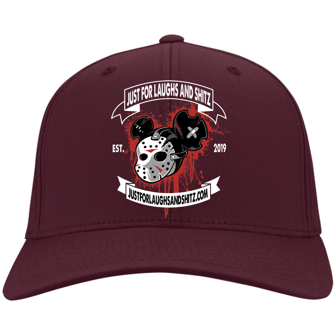 "MICKY MASK" with white banner Twill Cap