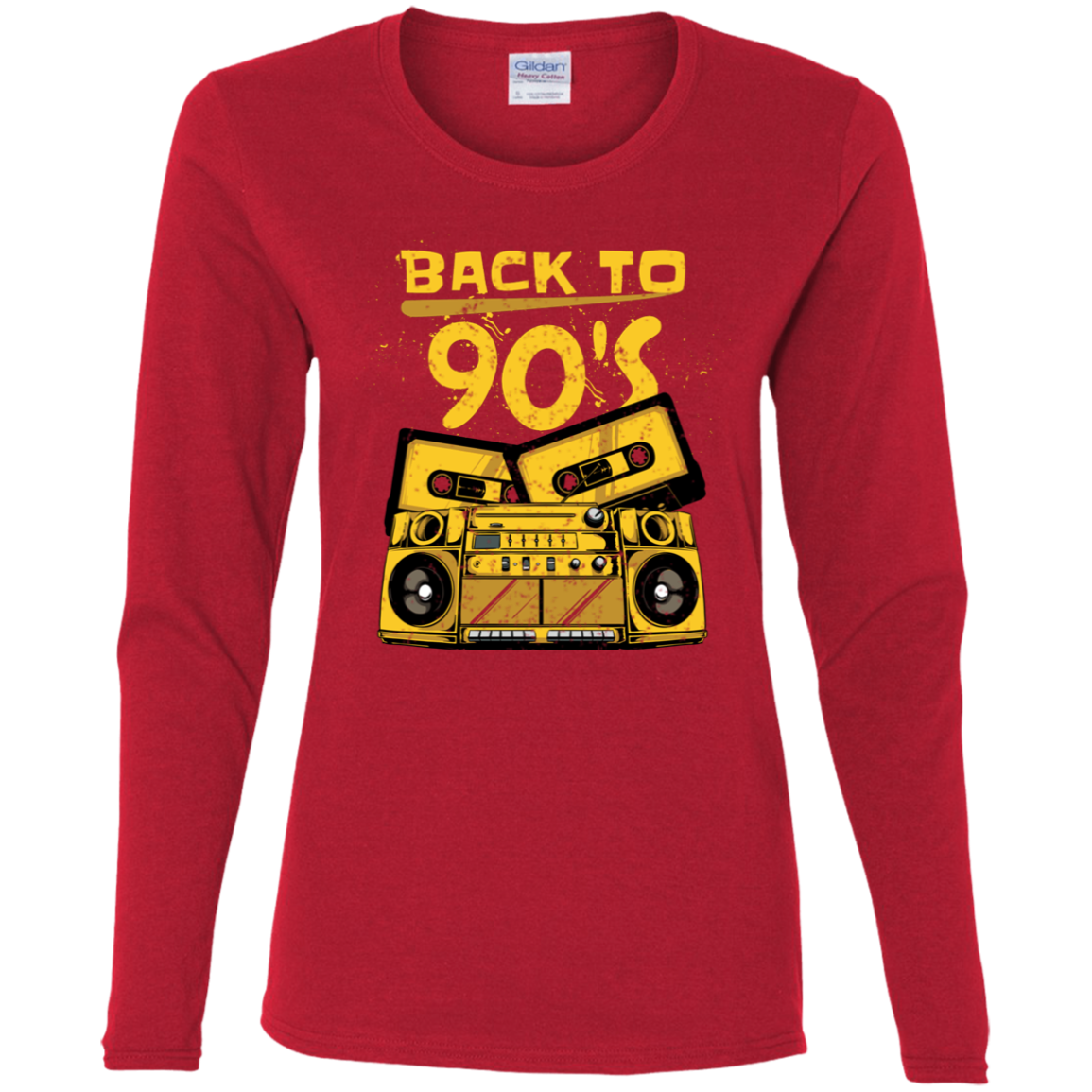 "BACK TO 90'S" Ladies' Cotton LS T-Shirt