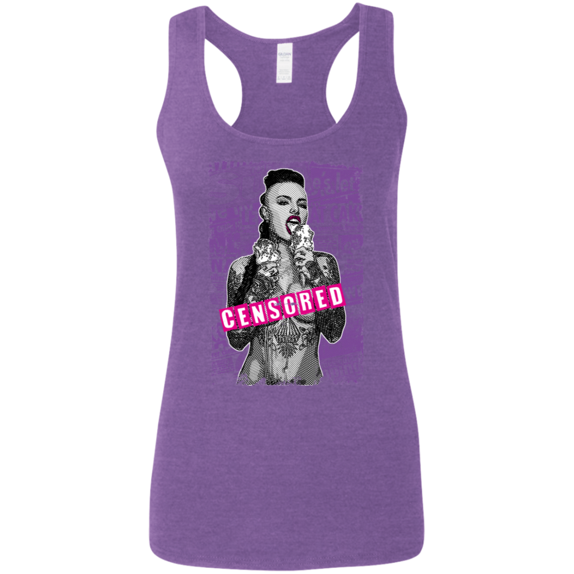 "CENSORED" Ladies' Softstyle Racerback Tank