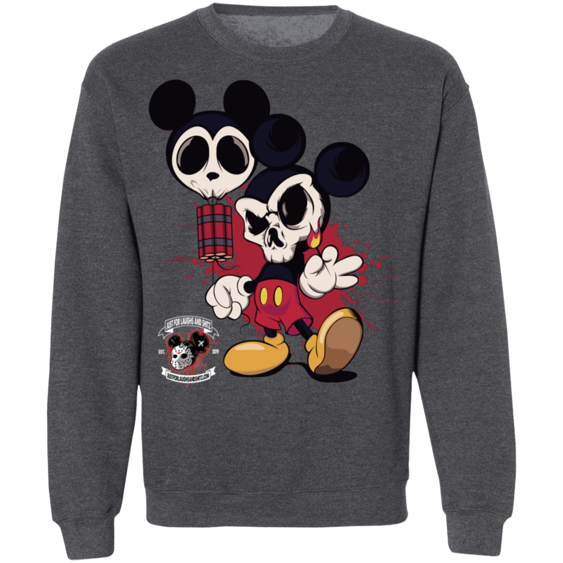 "MICKEY GO BOOM" Crewneck Pullover Sweatshirt  8 oz.