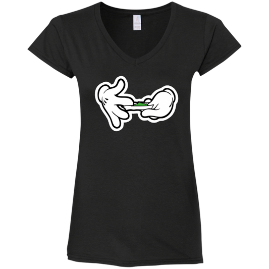 "ROLL THAT ISH" Ladies' Fitted Softstyle 4.5 oz V-Neck T-Shirt