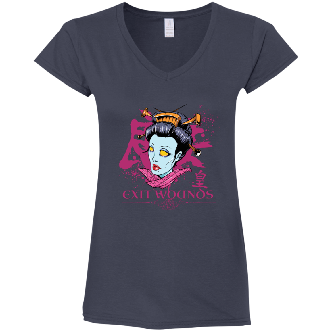 "EXIT WOUNDS" Ladies' Fitted Softstyle 4.5 oz V-Neck T-Shirt