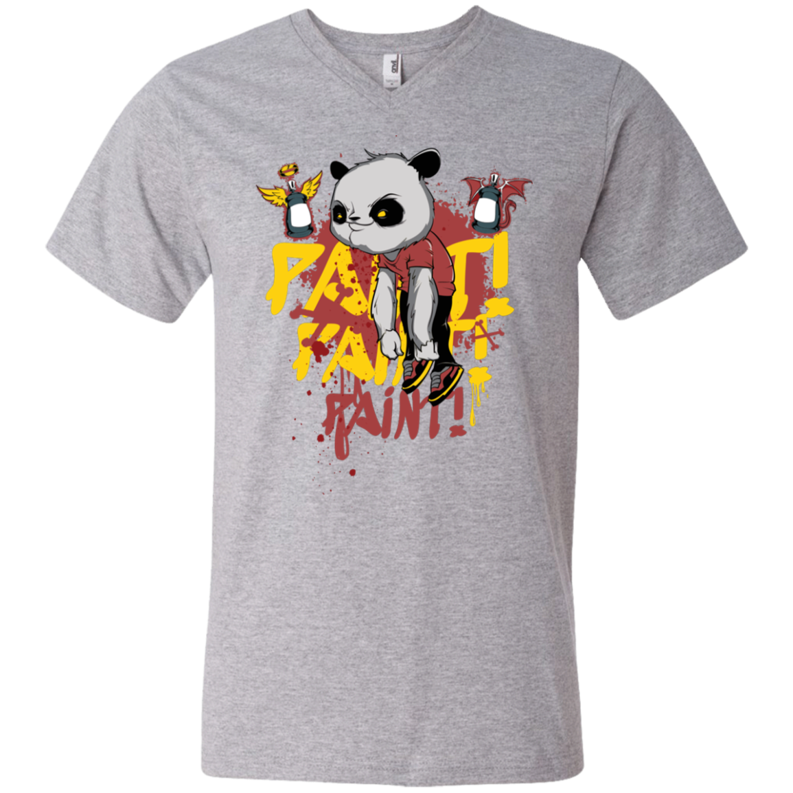 "PAINT PAINT PAINT" Men's Printed V-Neck T-Shirt