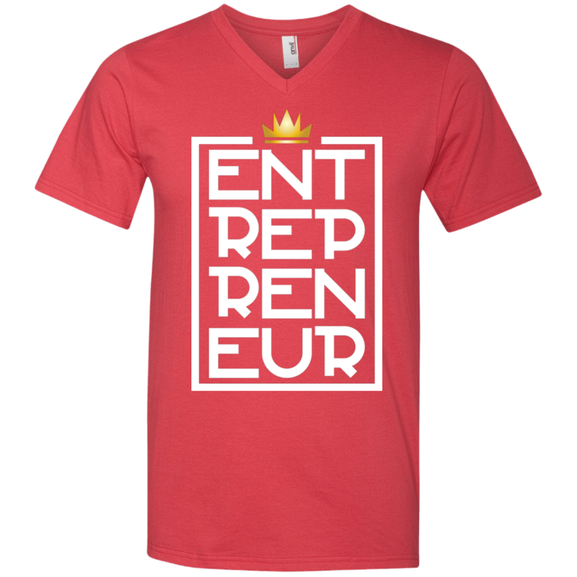 "KING ENTREPRENEUR" Men's Printed V-Neck T-Shirt