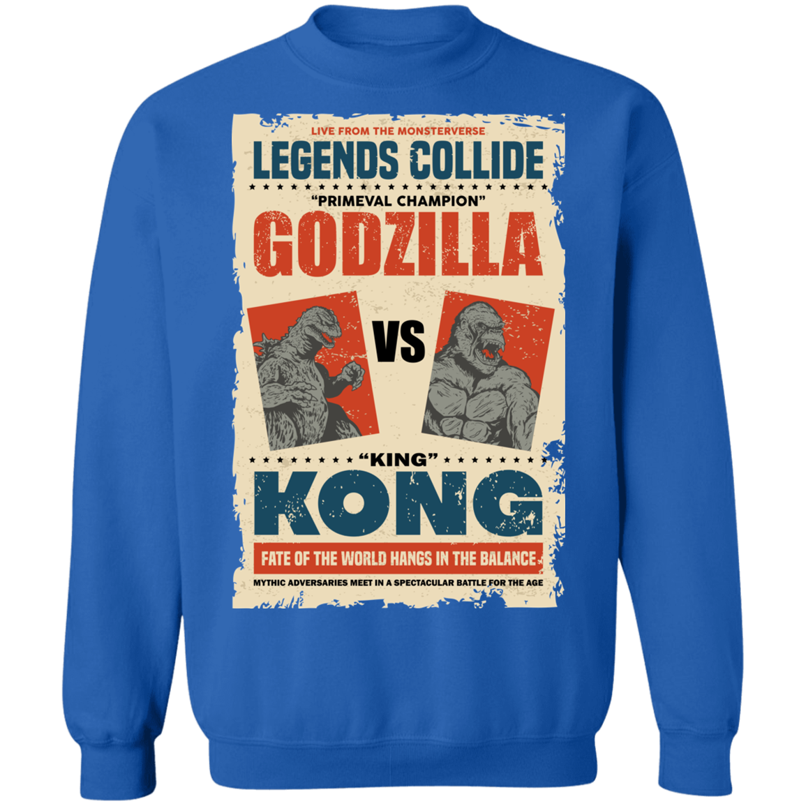 "GODZILLA VS KONG" Crewneck Pullover Sweatshirt  8 oz.