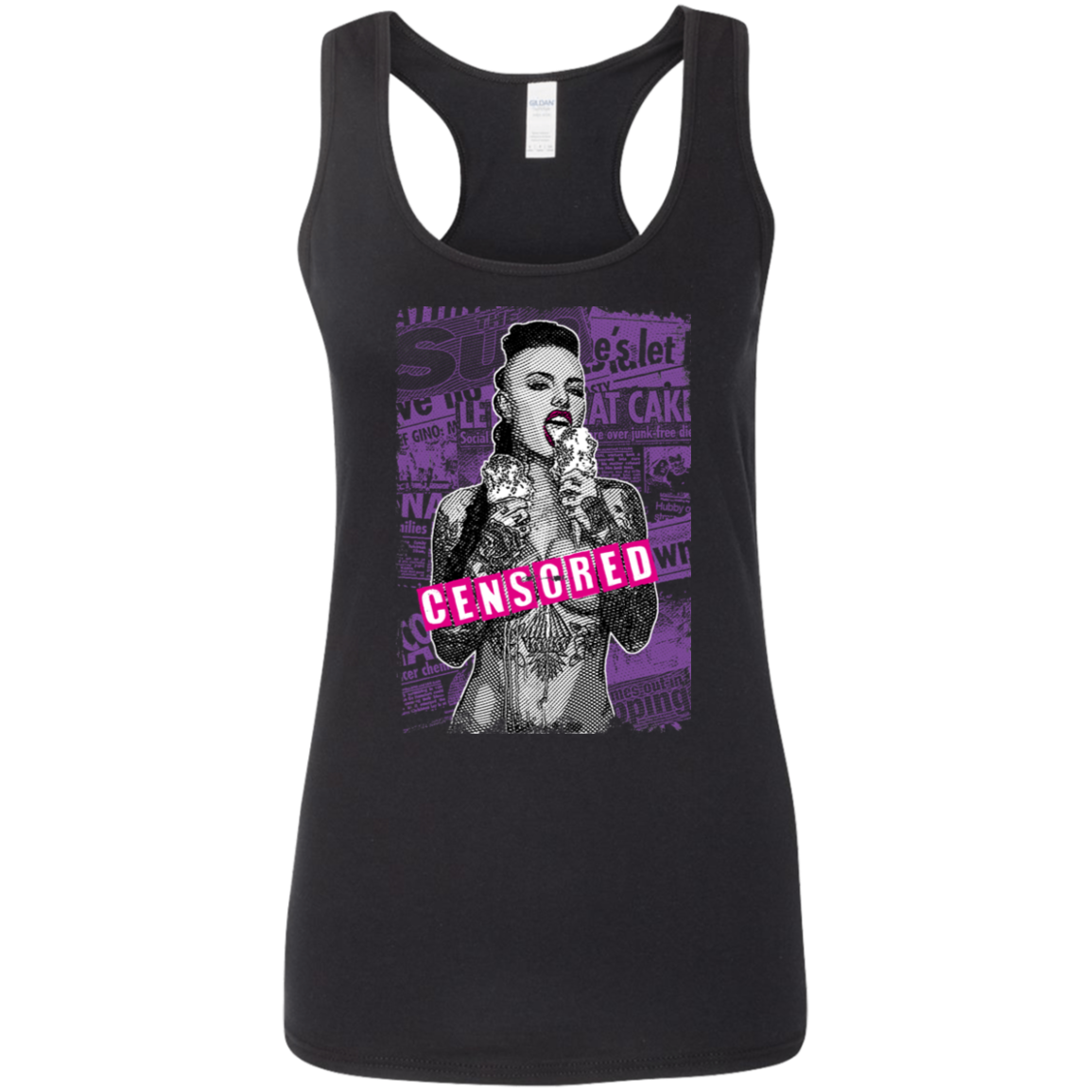 "CENSORED" Ladies' Softstyle Racerback Tank