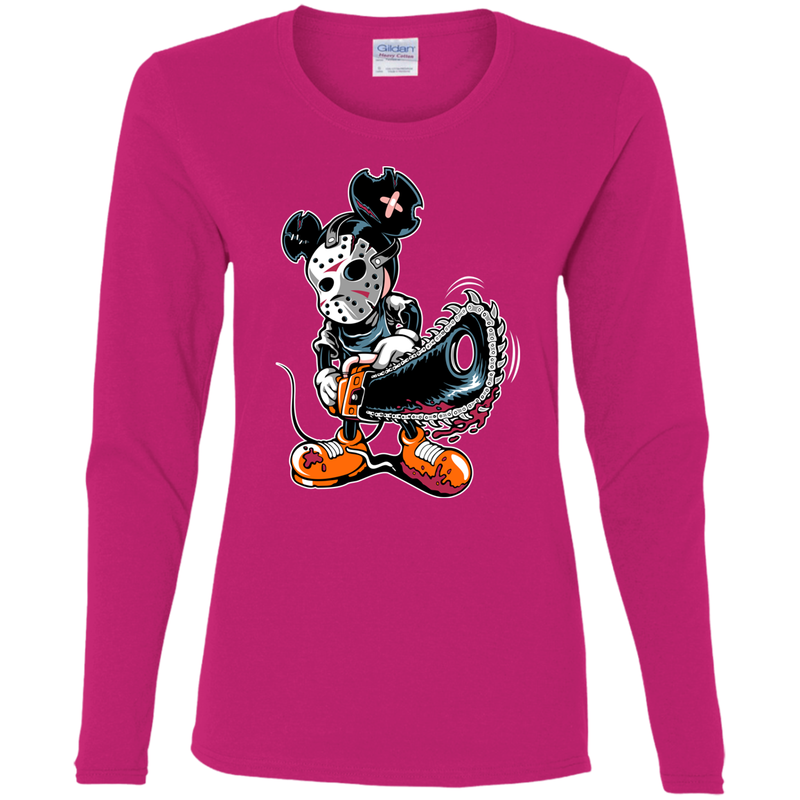 "MICKY PSYCHO" Ladies' Cotton LS T-Shirt