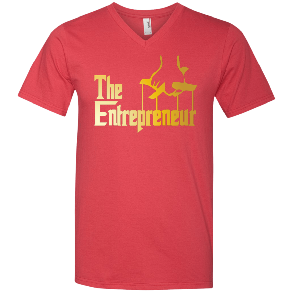 "HANDS OF AN ENTREPRENEUR" Printed V-Neck T-Shirt