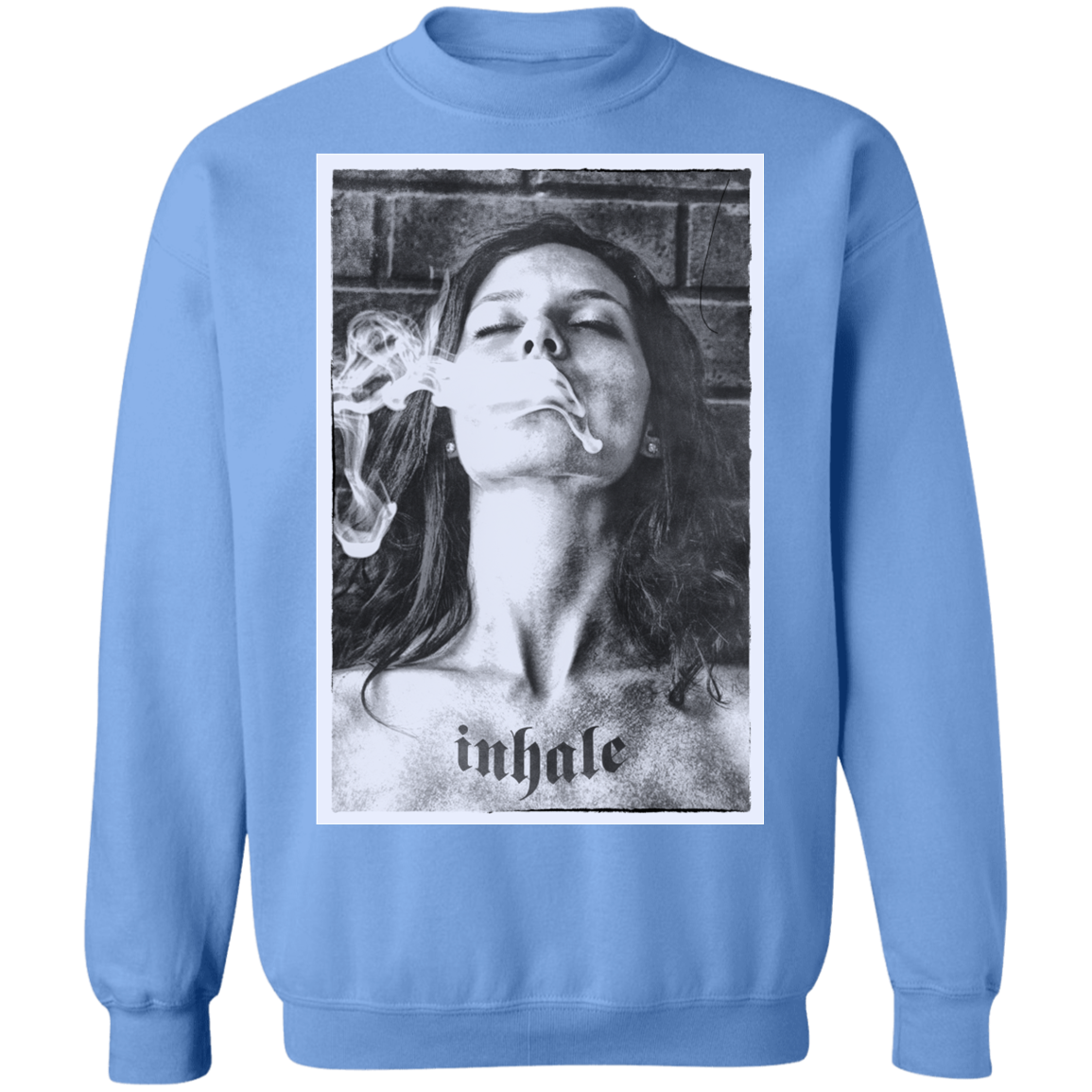 "INHALE" Crewneck Pullover Sweatshirt  8 oz.