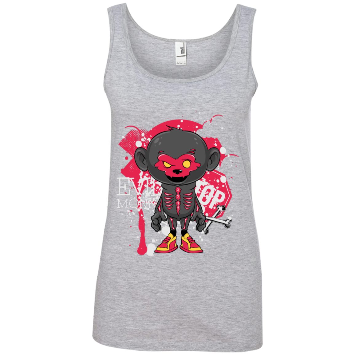 "EVIL MONKEY" Ladies' 100% Ringspun Cotton Tank Top