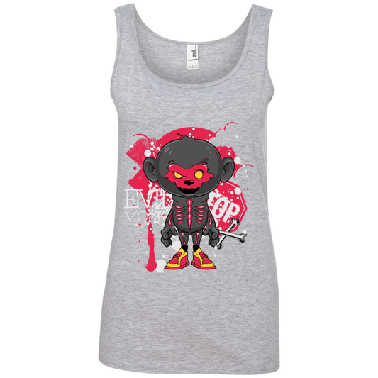 "EVIL MONKEY" Ladies' 100% Ringspun Cotton Tank Top