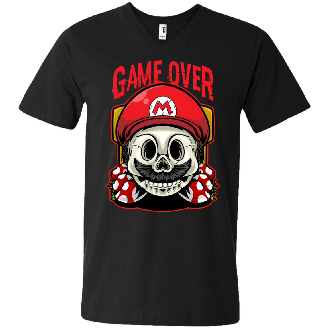 "GAME OVER" Men's Printed V-Neck T-Shirt