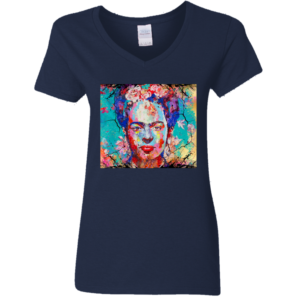 "FRIDA"  Ladies' 5.3 oz. V-Neck T-Shirt