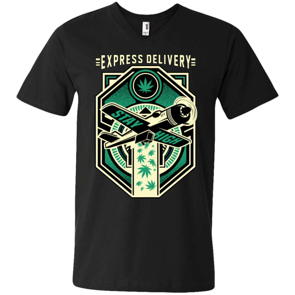 "EXPRESS DELIVERY" Men's Printed V-Neck T-Shirt