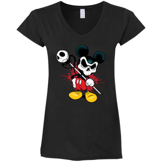 "STAFF OF POWER" Ladies' Fitted Softstyle 4.5 oz V-Neck T-Shirt