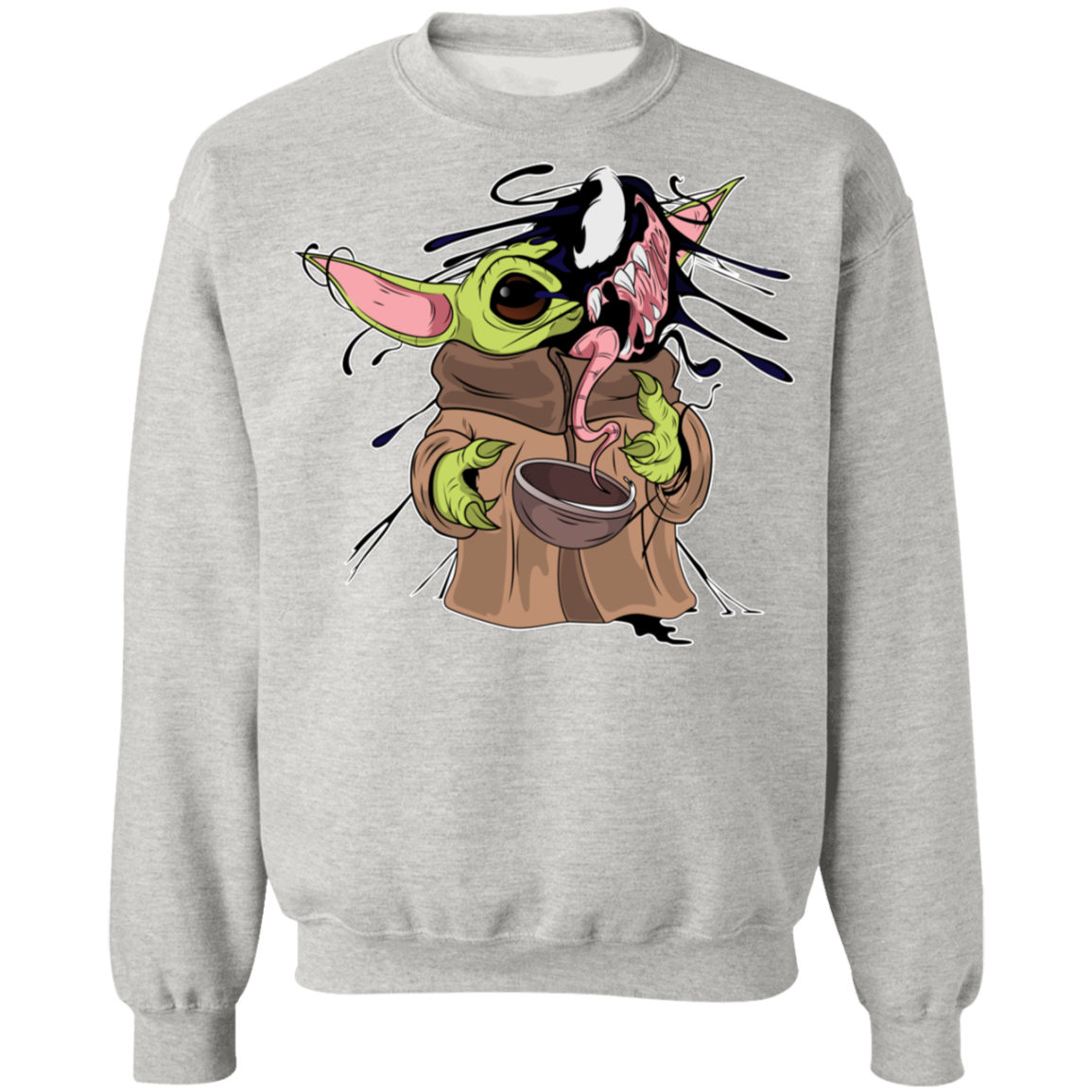 "BABY YODA VENOM" Crewneck Pullover Sweatshirt  8 oz.