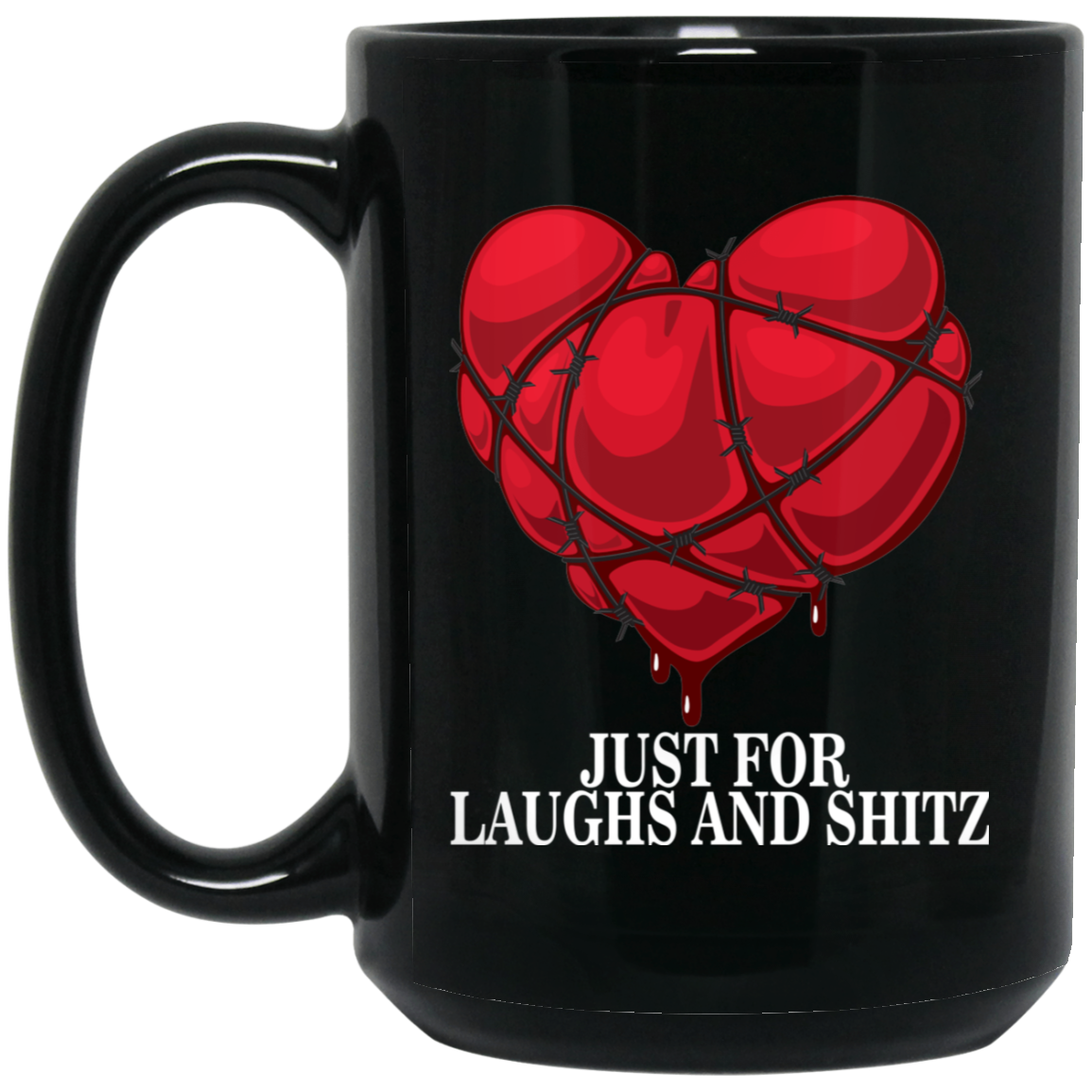 "MY BLOODY HEART 15 oz. Black Mug