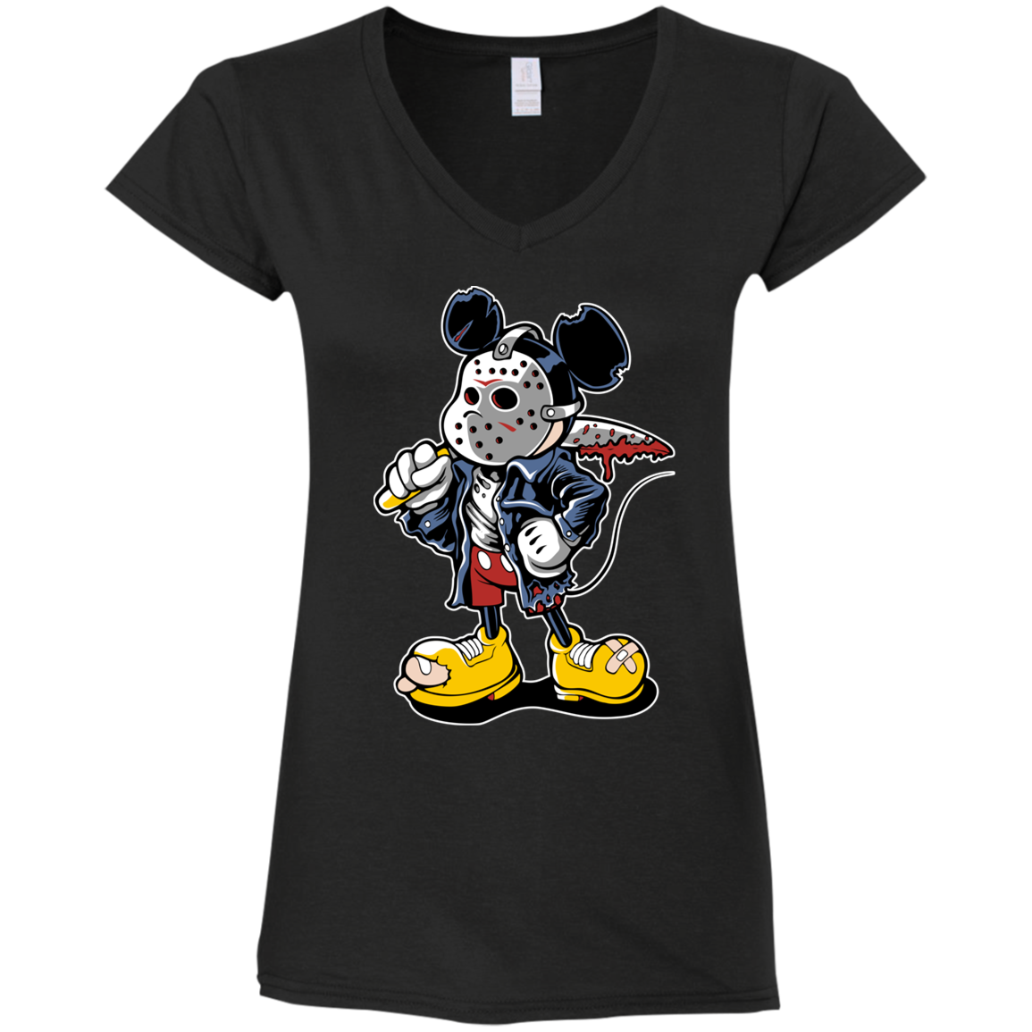 "MANIAC MICKEY" Ladies' Fitted Softstyle 4.5 oz V-Neck T-Shirt