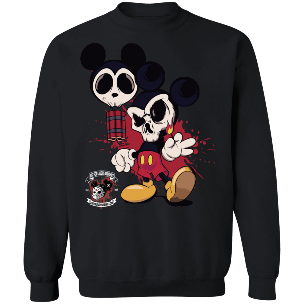 "MICKEY GO BOOM" Crewneck Pullover Sweatshirt  8 oz.