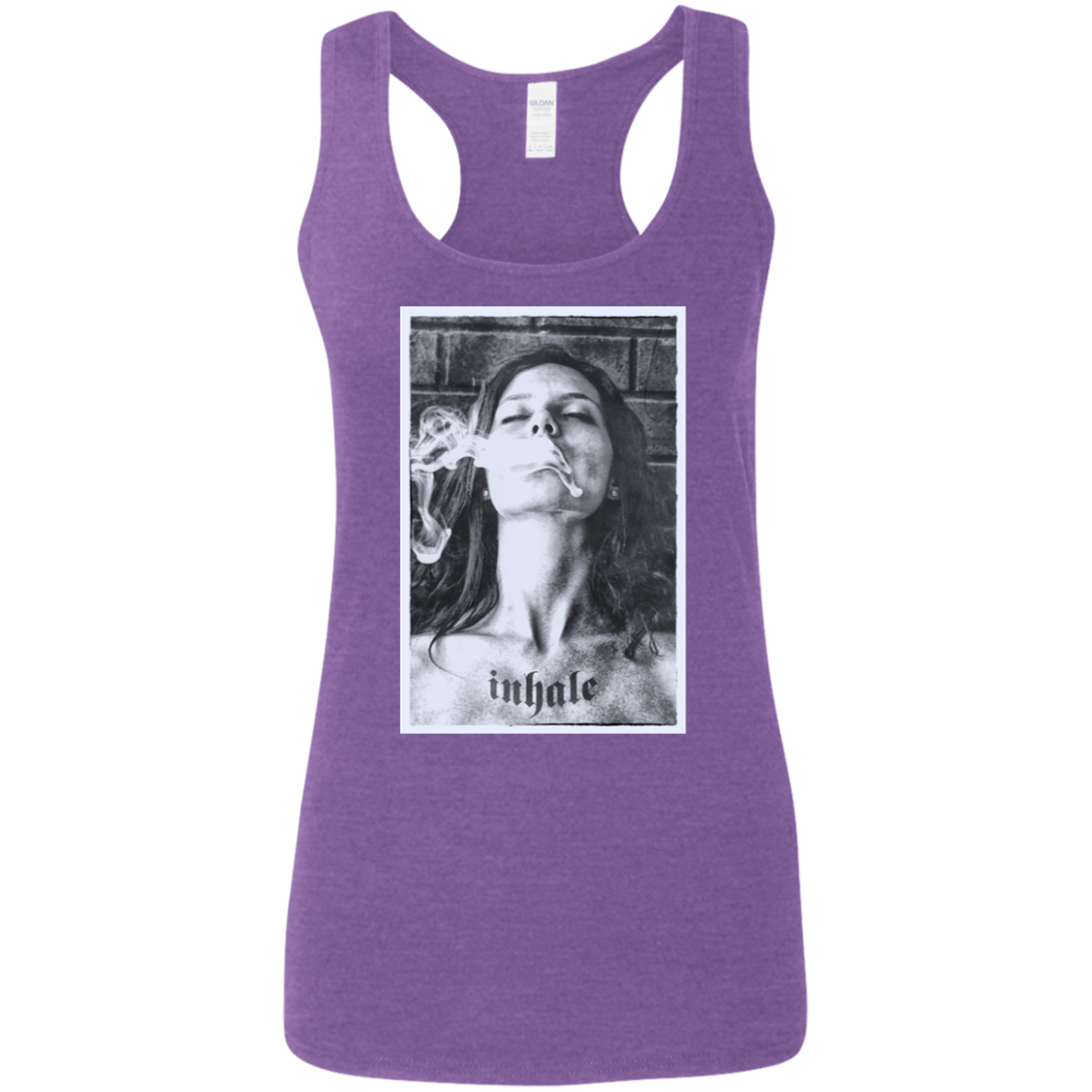 "INHALE" Ladies' Softstyle Racerback Tank