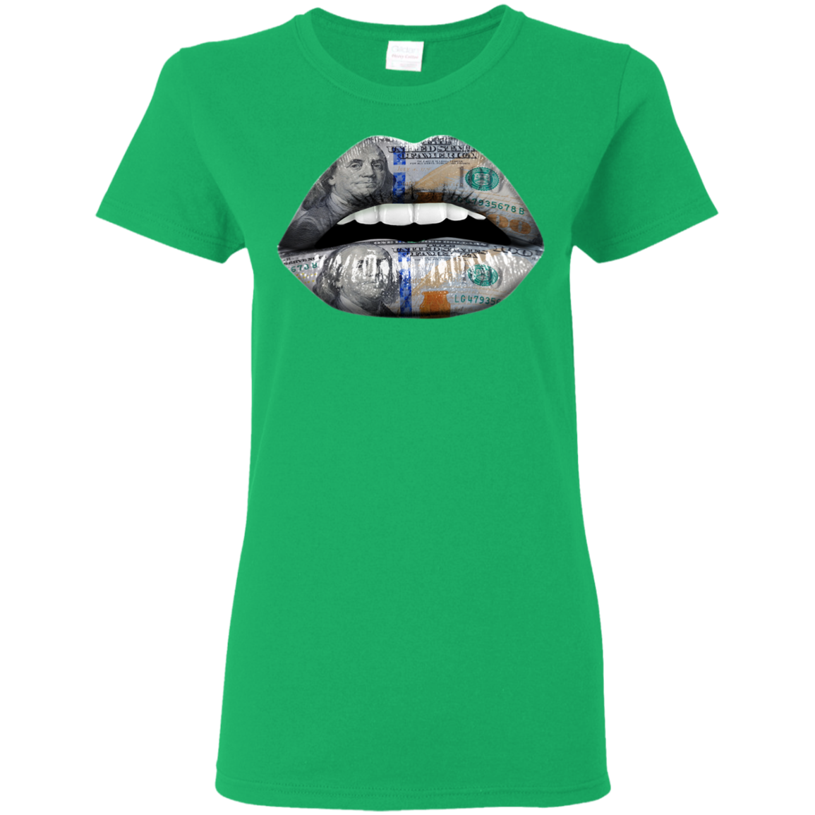 "100 DOLLAR LIPS" Ladies' 5.3 oz. T-Shirt