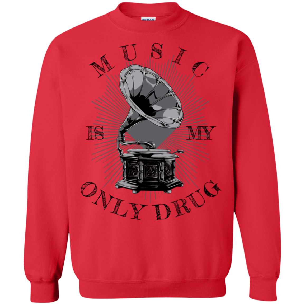 "MUSIC" Crewneck Pullover Sweatshirt  8 oz.