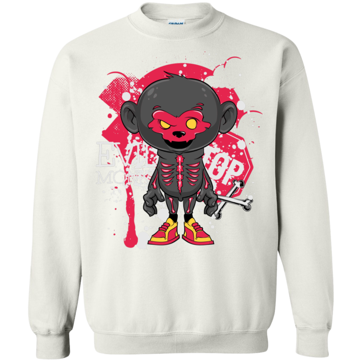 "EVIL MONKEY" Crewneck Pullover Sweatshirt  8 oz.