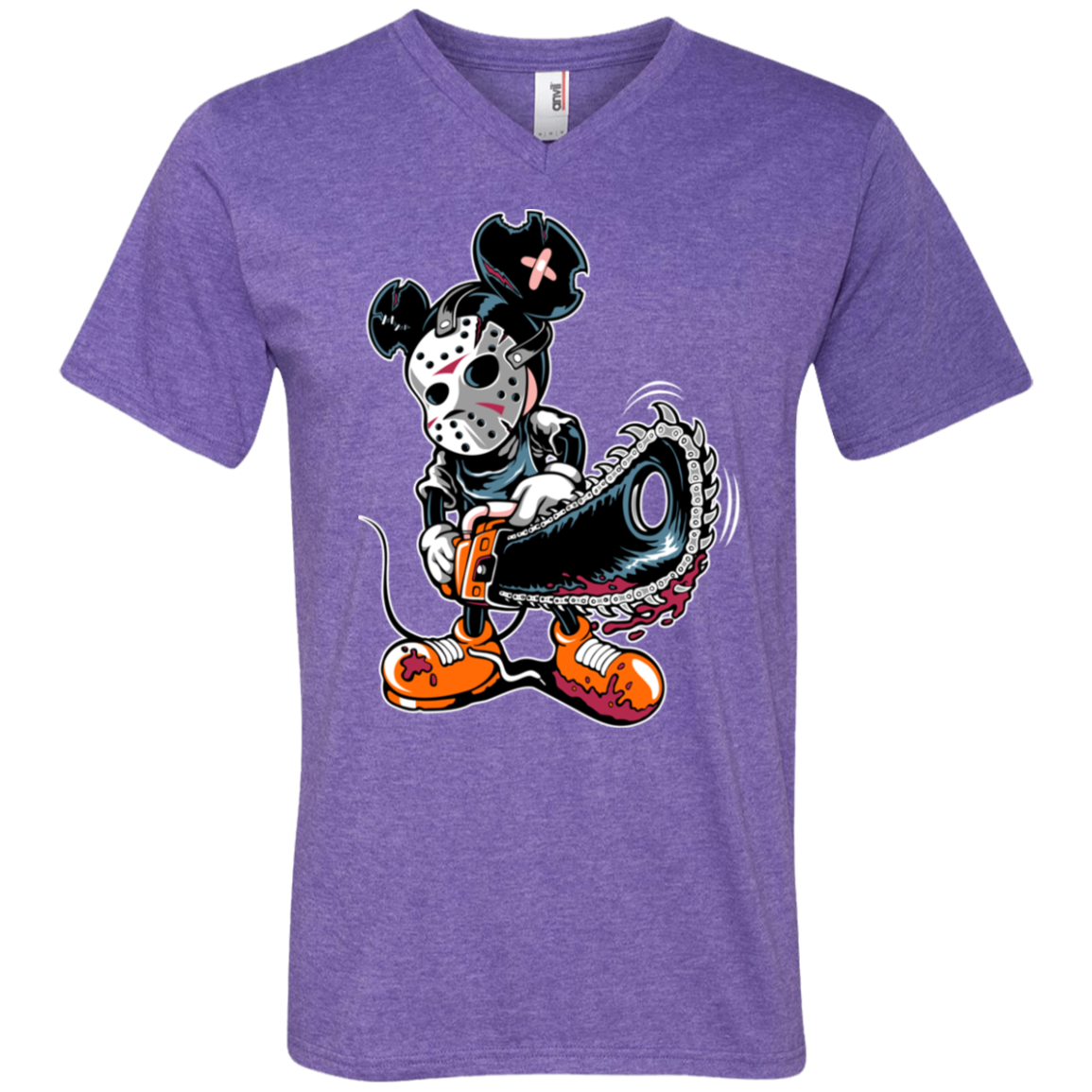 "MICKY PSYCHO" Men's Printed V-Neck T-Shirt