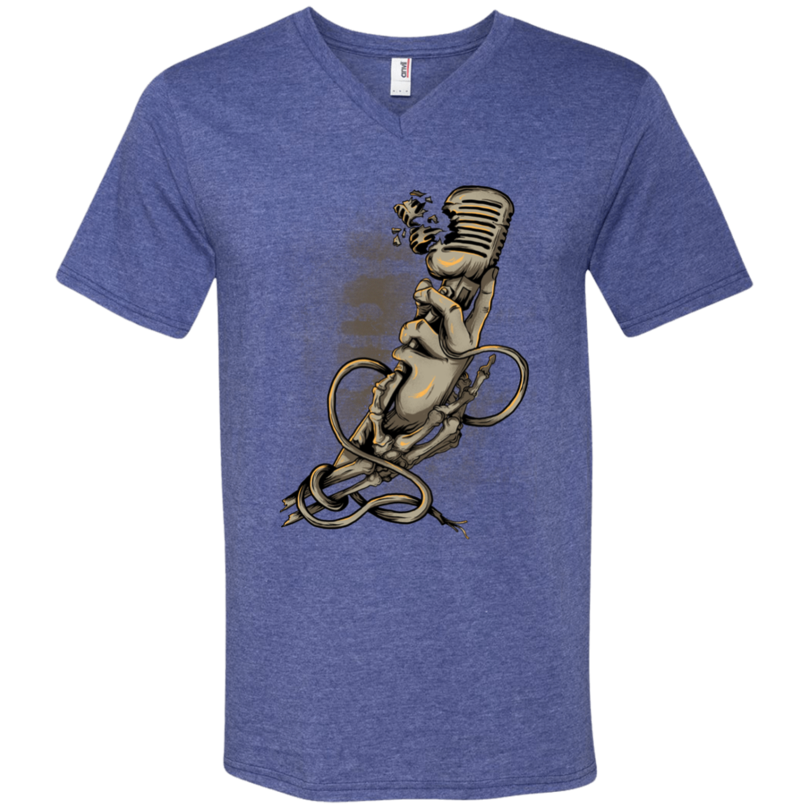 "MICROPHONE FIEND" Men's Printed V-Neck T-Shirt