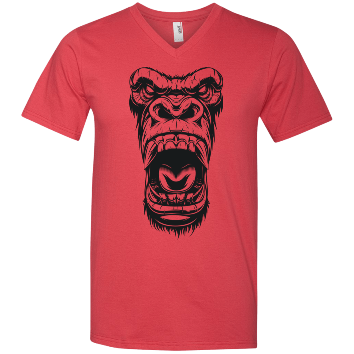 "GORILLA FACE" Men's Printed V-Neck T-Shirt