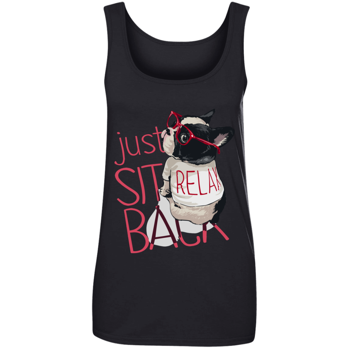 "RELAX" Ladies' 100% Ringspun Cotton Tank Top