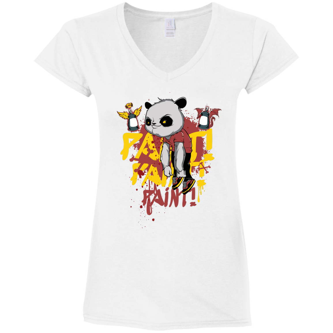 "PAINT PAINT PAINT" Ladies' Fitted Softstyle 4.5 oz V-Neck T-Shirt