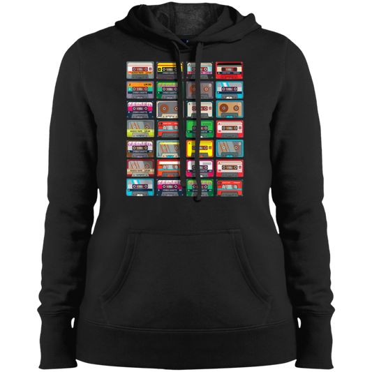 "VINTAGE CASSETTE TAPES" Ladies' Pullover Hooded Sweatshirt