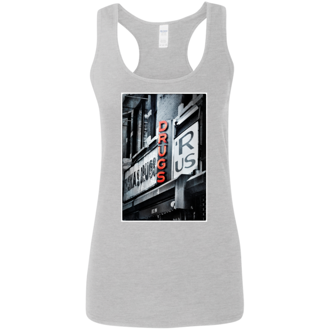 "DRUGS R US" Ladies' Softstyle Racerback Tank