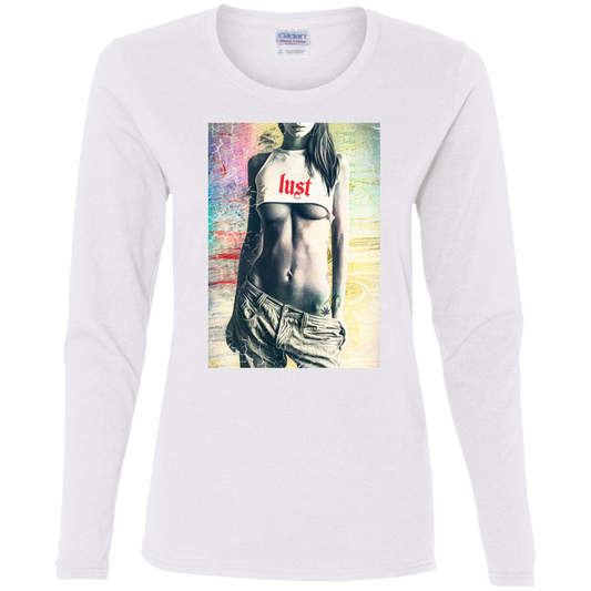 "LUST" Ladies' Cotton LS T-Shirt