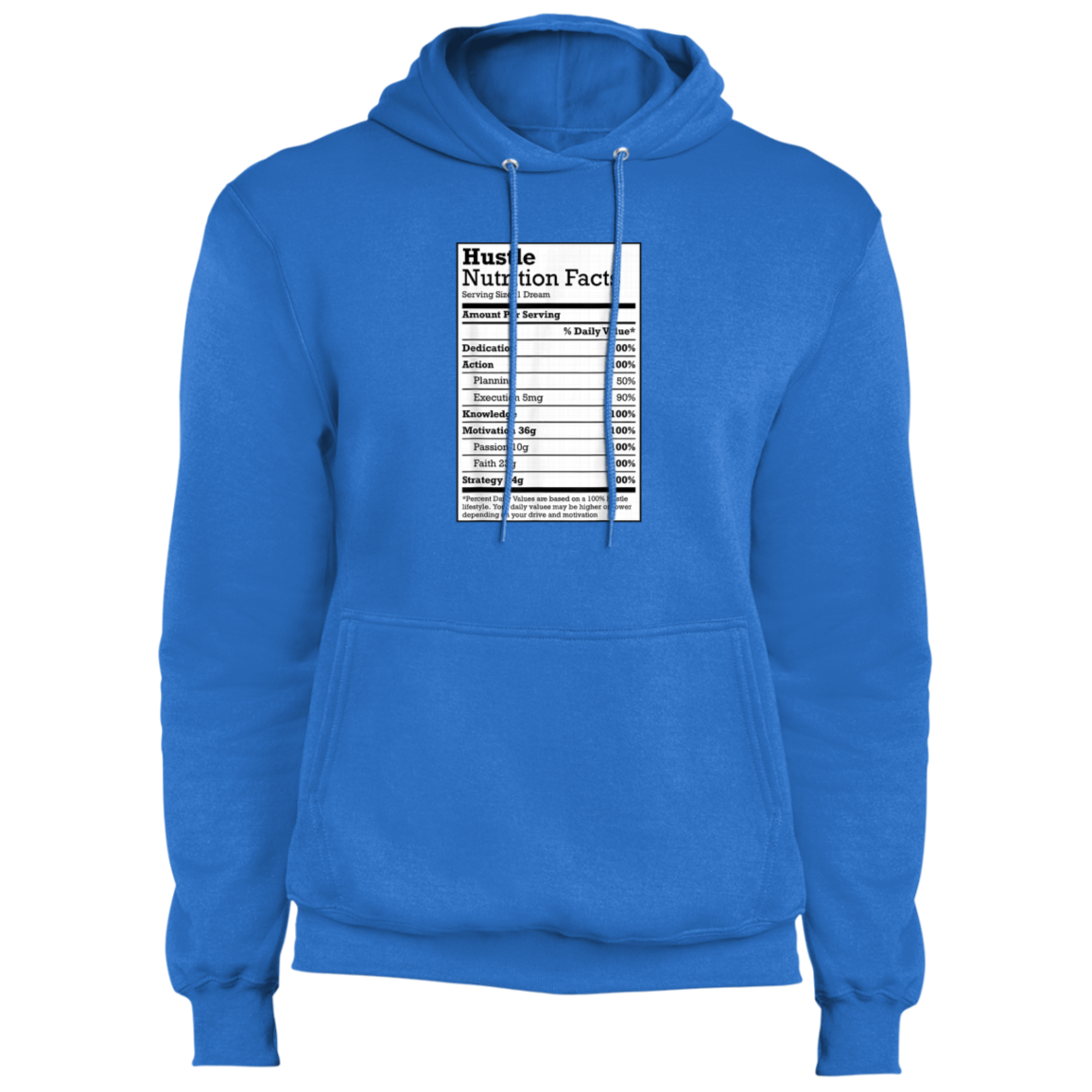 "HUSTLE NUTRITION FACTS" Core Fleece Pullover Hoodie