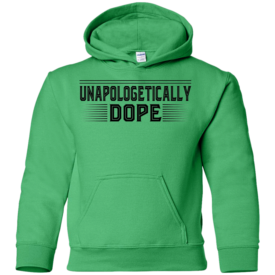 "UNAPOLOGETICALL DOPE" Youth Pullover Hoodie in black print