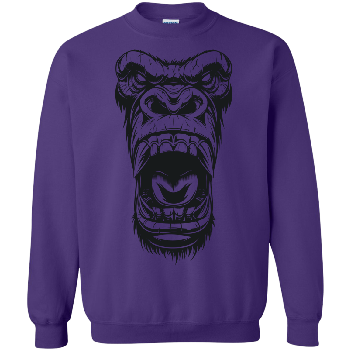 "GORILLA FACE" Crewneck Pullover Sweatshirt  8 oz.