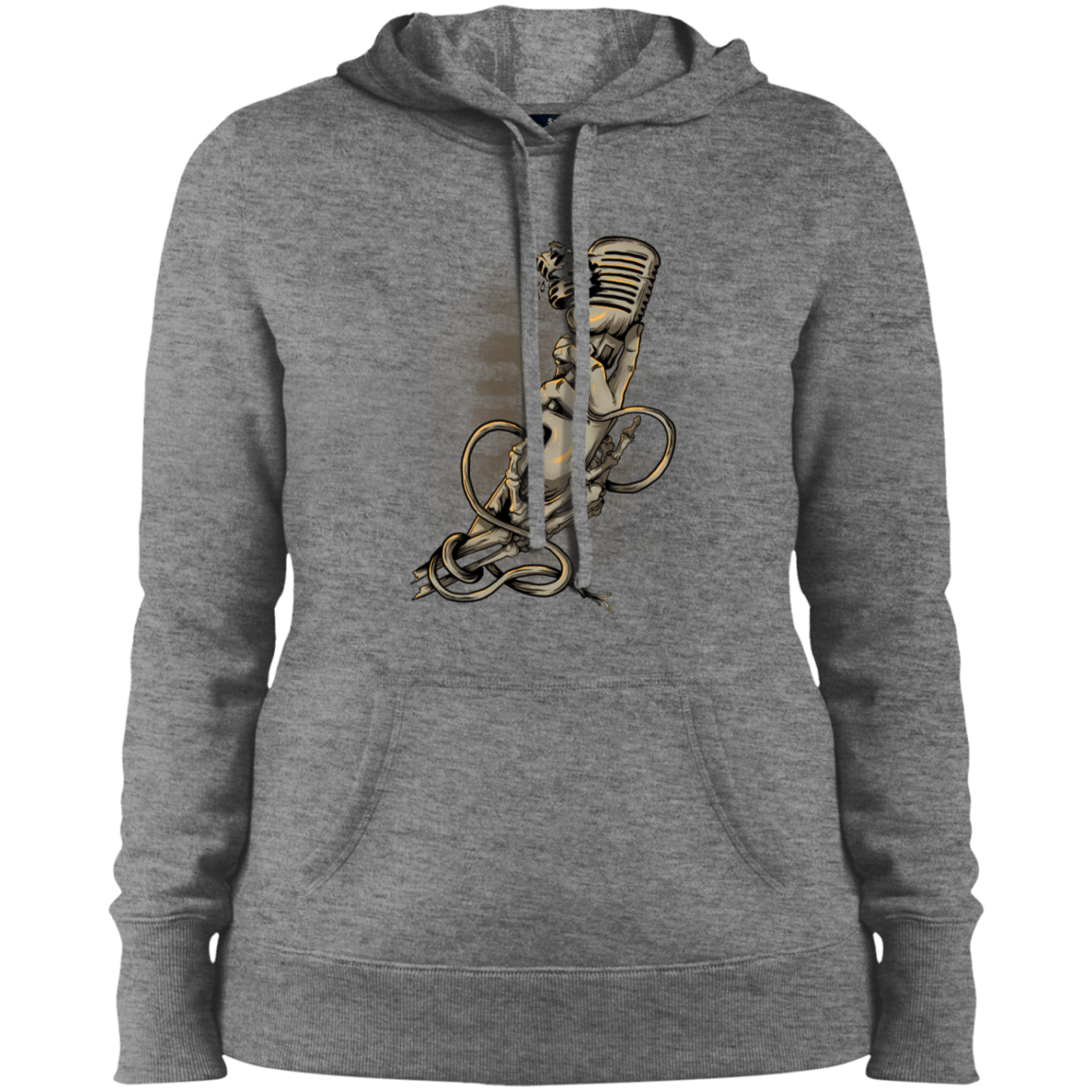 "MICROPHONE FIEND" Ladies' Pullover Hooded Sweatshirt