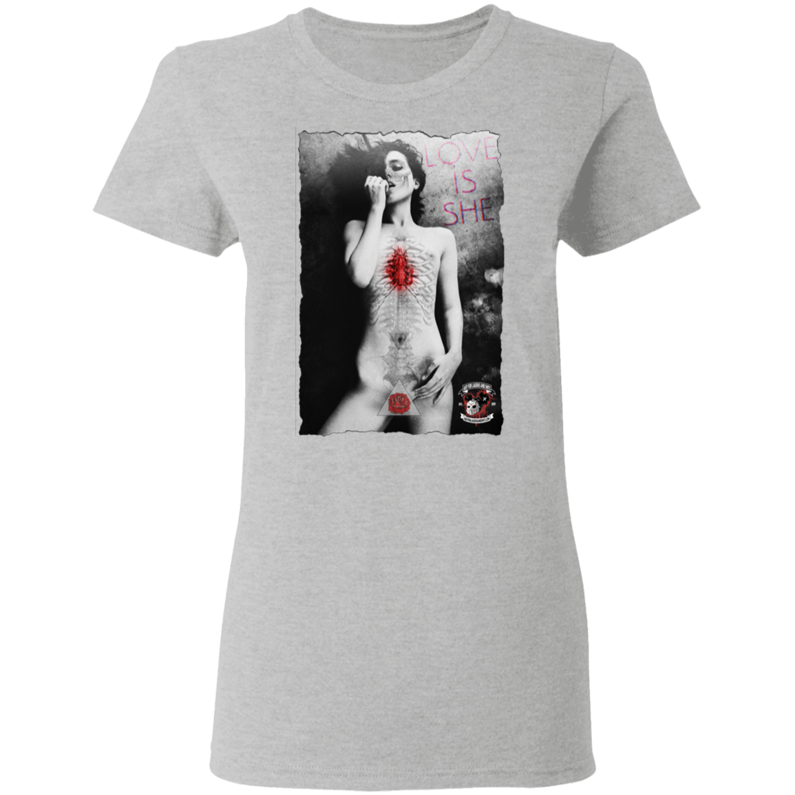 "LOVE IS SHE" Ladies' 5.3 oz. T-Shirt