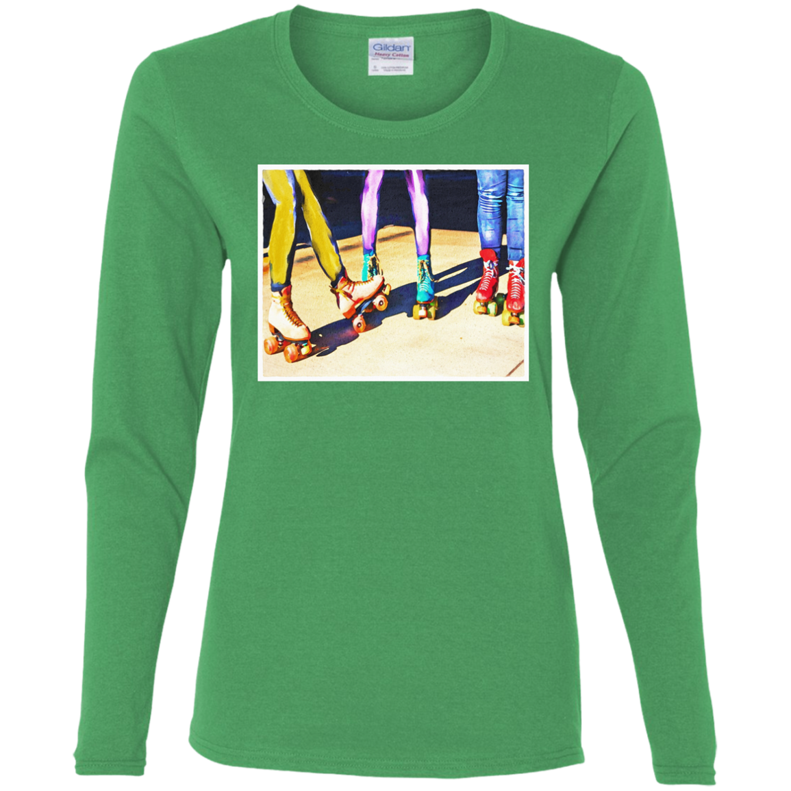 "ROLLER BOOGIE" Ladies' Cotton LS T-Shirt