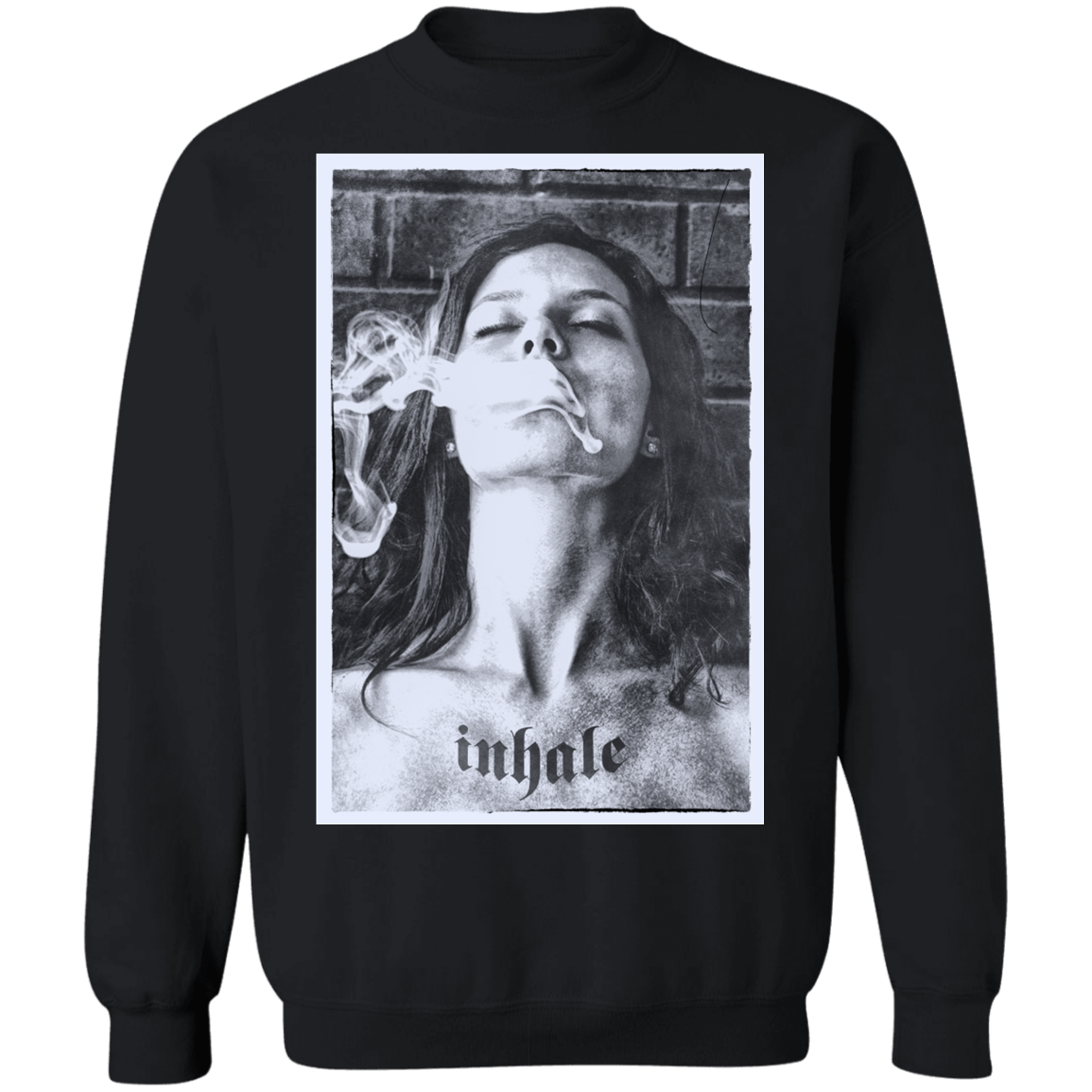 "INHALE" Crewneck Pullover Sweatshirt  8 oz.