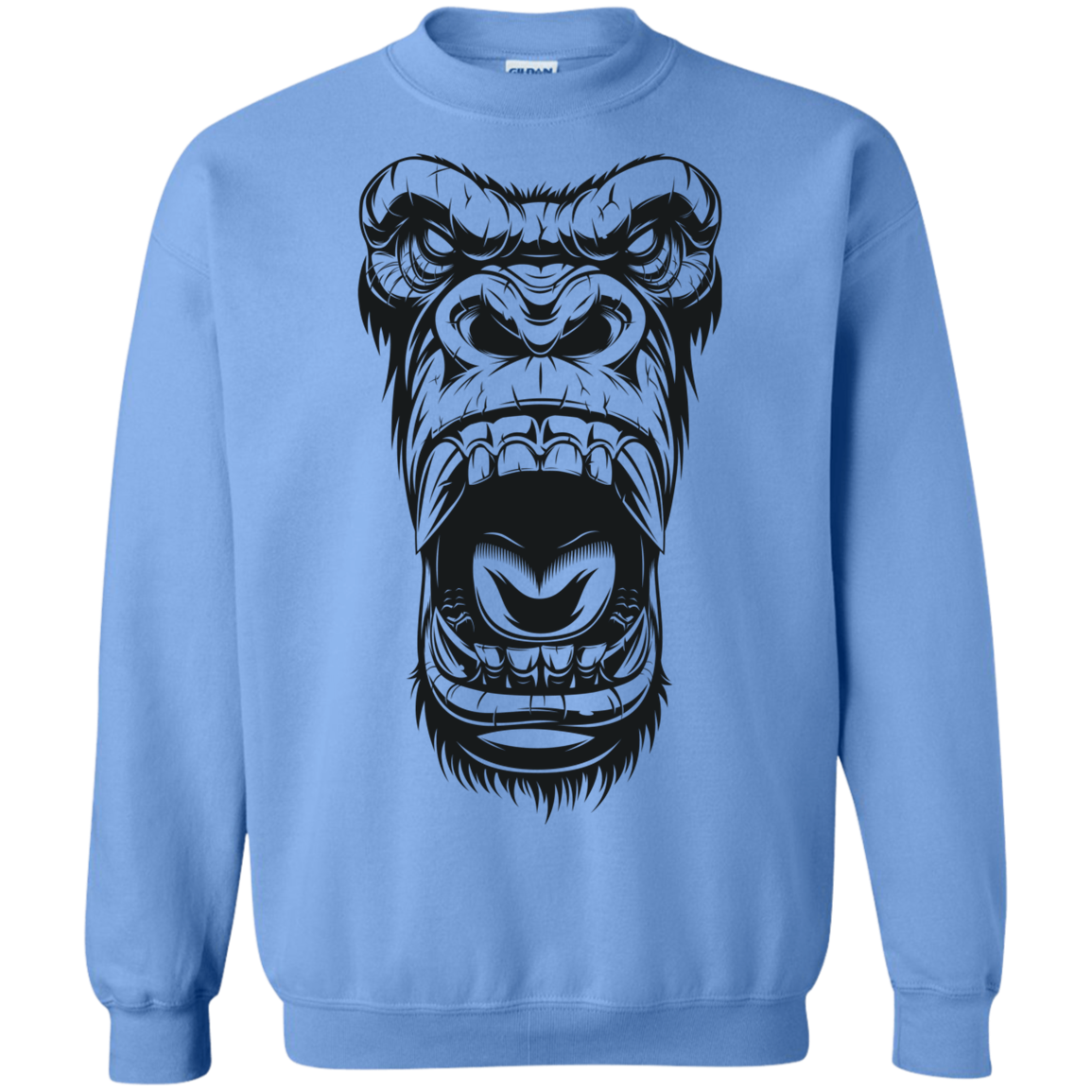 "GORILLA FACE" Crewneck Pullover Sweatshirt  8 oz.