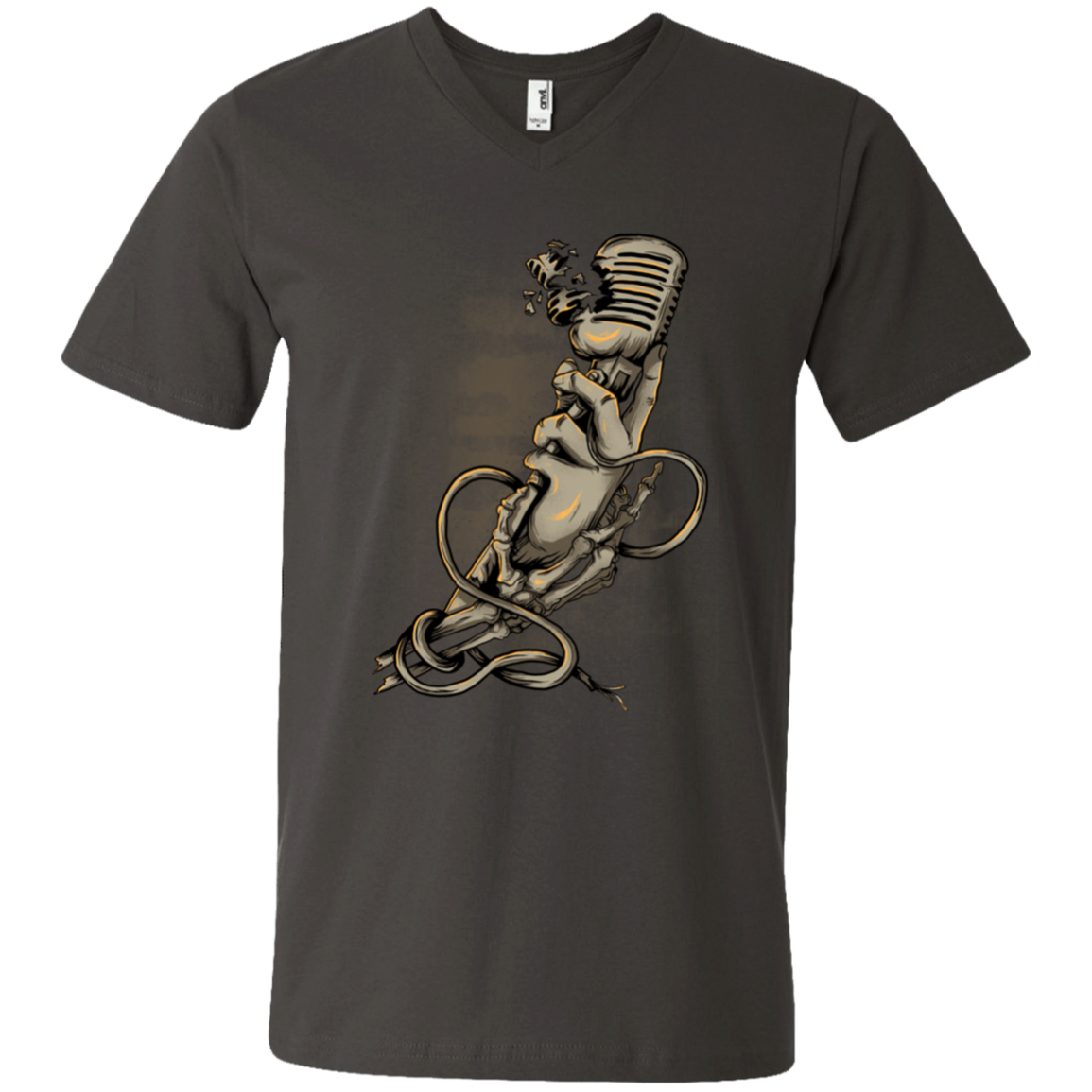 "MICROPHONE FIEND" Men's Printed V-Neck T-Shirt