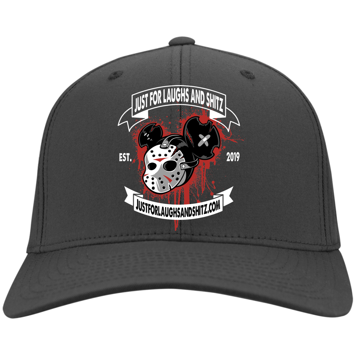 "MICKY MASK" with white banner Twill Cap